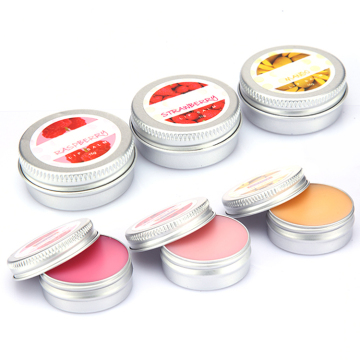 Custom Private Label 15g Aluminum Cans Organic Cute Fruit Flavor Hydrating Moisturizing Sleep Lip Balm