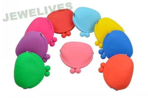 Girls Candy Color Silicone Coin Purse Rubber Wallet Bag Case Pouch 
