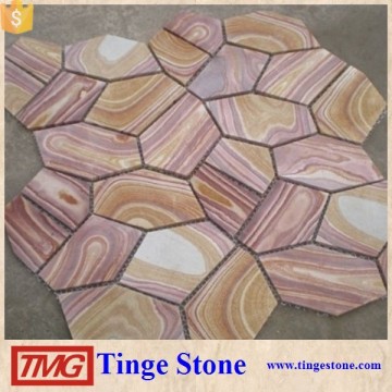 Rainbow Sandstone Mosaic,sandstone flooring tiles