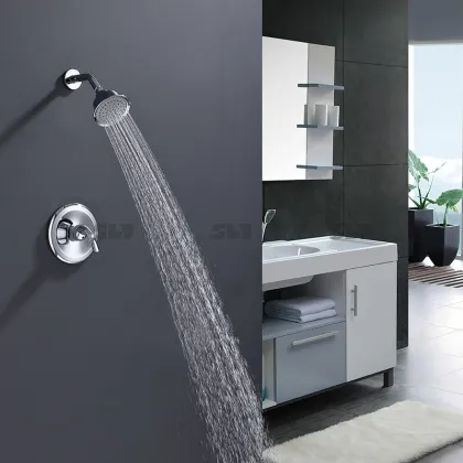 UPC Certified Silver Bathroom Shower Mixer and Rain Shower Set