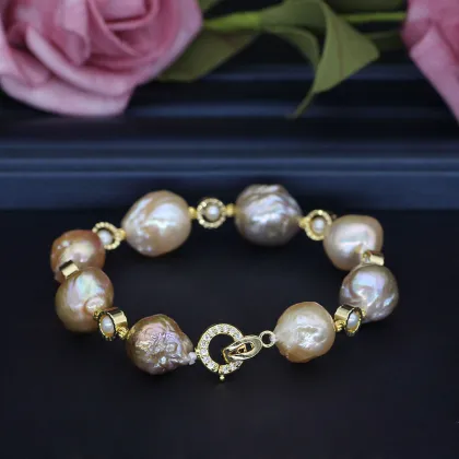 Colorful Freshwater Baroque Pearl Bracelet