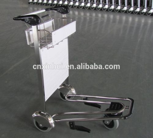 Hand brake airport luggage trolley with brake