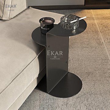 Contemporary Metallic Charm: Irregular Metal End Table