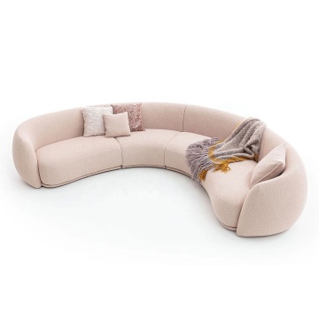 Latest Elegant Moon Shaped Curved Couch Sofa for Living Room