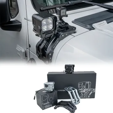 Fury 2018 Aluminum Alloy & Carbon Fiber A-Pillar Bracket with Integrated Lighting for Jeep Wrangler JL