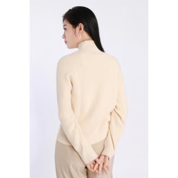 Standing Collar Long- sleeved Woolen Sweater