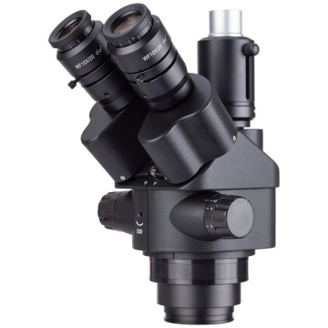 AmScope 7X-45X Black Simul-Focal Trinocular Zoom Stereo Microscope