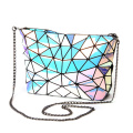 Custom Geometric glitter laser holographic chain makeup bag