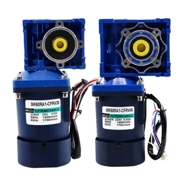 High Torque, Low Speed AC Induction Motor with Worm Gearbox Speed Controller