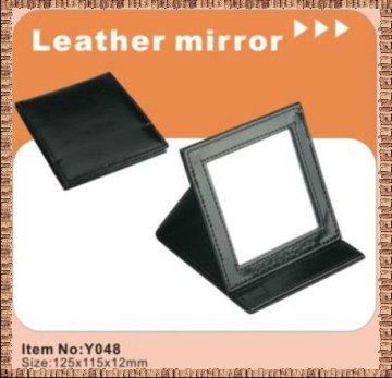 faux leather mirror