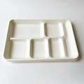 6 verdeelde Bagasse Tray Fast Food Tray