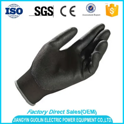 high quality pu coated work gloves safety glove electric glove