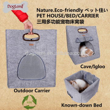 3 in 1Multifunctional Puppy Dog Cat House Kennel Bed Nature Pet Carrier