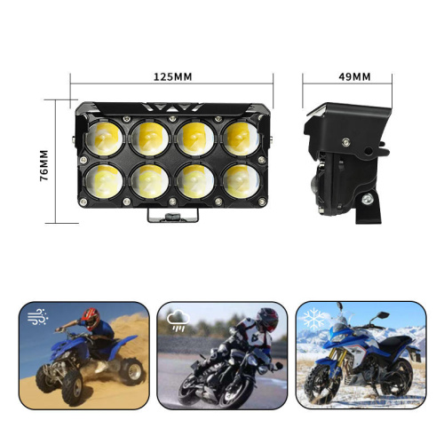12V-80V LIUHJG 8 Lens Motorcycle Auxiliary Fog Light