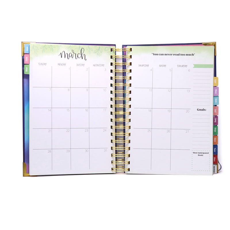 Custom 2022 2021 Daily Printing Design Schedule Spiral Planner Notebook Book Agenda Journal Logo