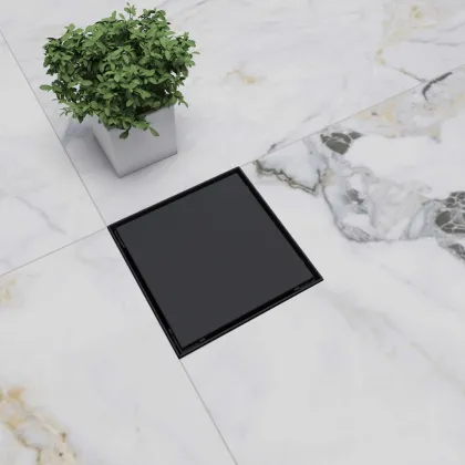 Black Stainless Steel Invisible Bathroom Floor Drain for Showers