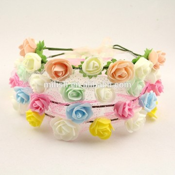 FG-0007 wholesale bridal wedding artificial wicker flower garland/ flower head wreath
