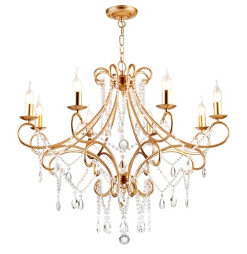 Antique Brass Crystal Chandelier for Living Room