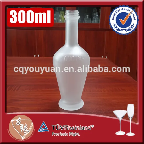 screw sealing type painting clor frost refillable glass 300ml shampoo bottle