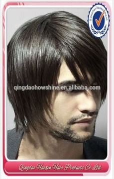 100% Indian silk straight vingin hair piece toupee for black men