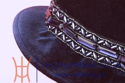 Womens Royal Blue Velvet Bridal Hats