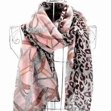 Catena leopard grain design dye printing scarf