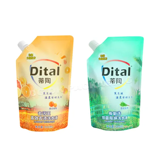 High Quality PET Side Spout Pouch for Liquid Packaging - DoyPack Soap & Detergent Bags