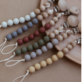 Natural Beech Wood Silicone Pacifier Chains Pacifier Clips