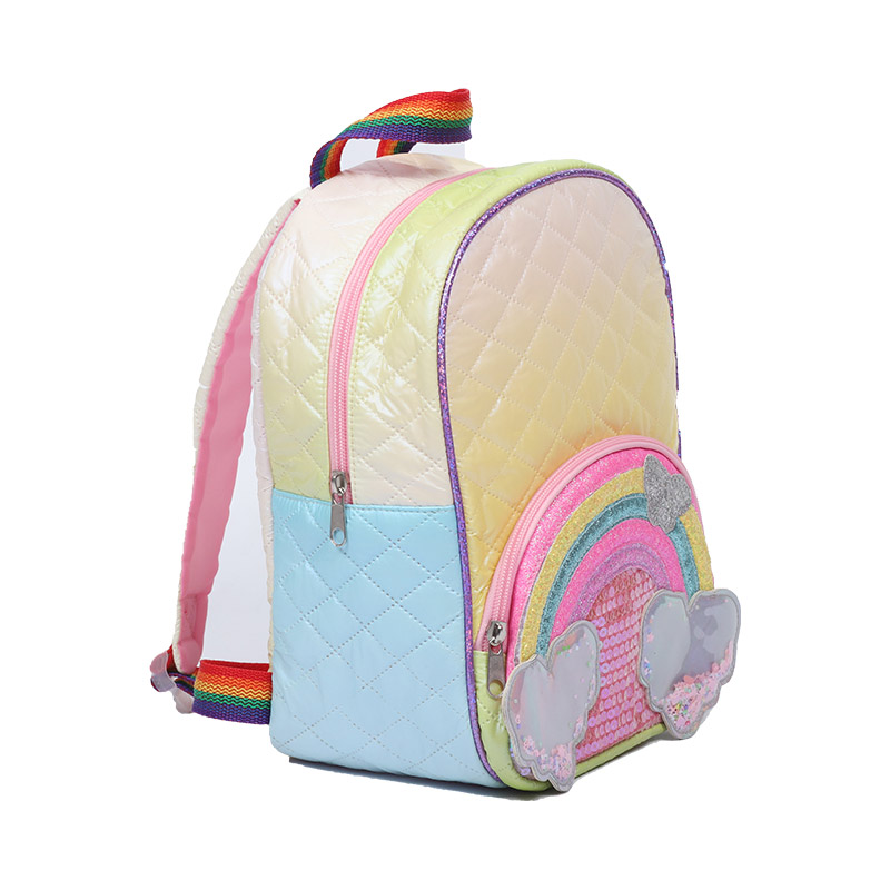 New Design Cartoon School Bag Rainbow and Glitter Transparent Colo Rainbow and Glitter Transparent Colored PVC Children Backpack