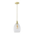 Ribbed Glass Pendant Ceiling Lamp led bulb