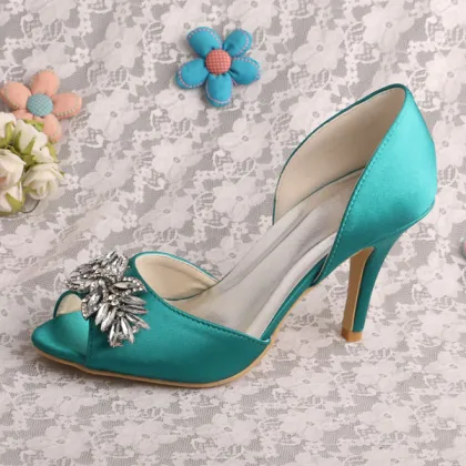 New Design Open Toe Satin Bridal Footwear Online