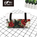 Custom Lovely Flower Style PU Leather Bag Bag Cosmetic Bag Case y bolso multifuncional