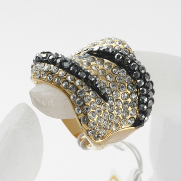 New Punk Gold plated metal zinc alloy women crystal Finger Rings wholesale