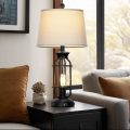 Industrial USB-C Outlet Bedside Lamps Set 2