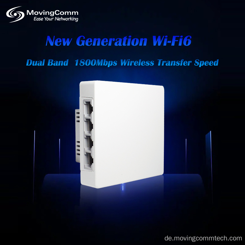 1800 Mbit / s Dualband WiFi6 Router Gigabit-Wall-Wireless AP