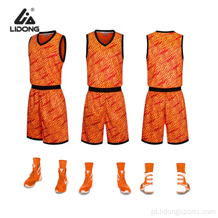 Jersey de basquete por atacado Sublimação de vestuário de basquete