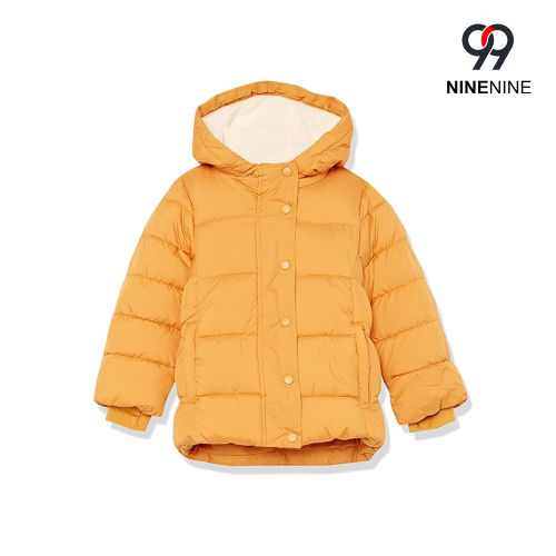 Abrigo acolchado pesado con capucha para niñas y niños pequeños