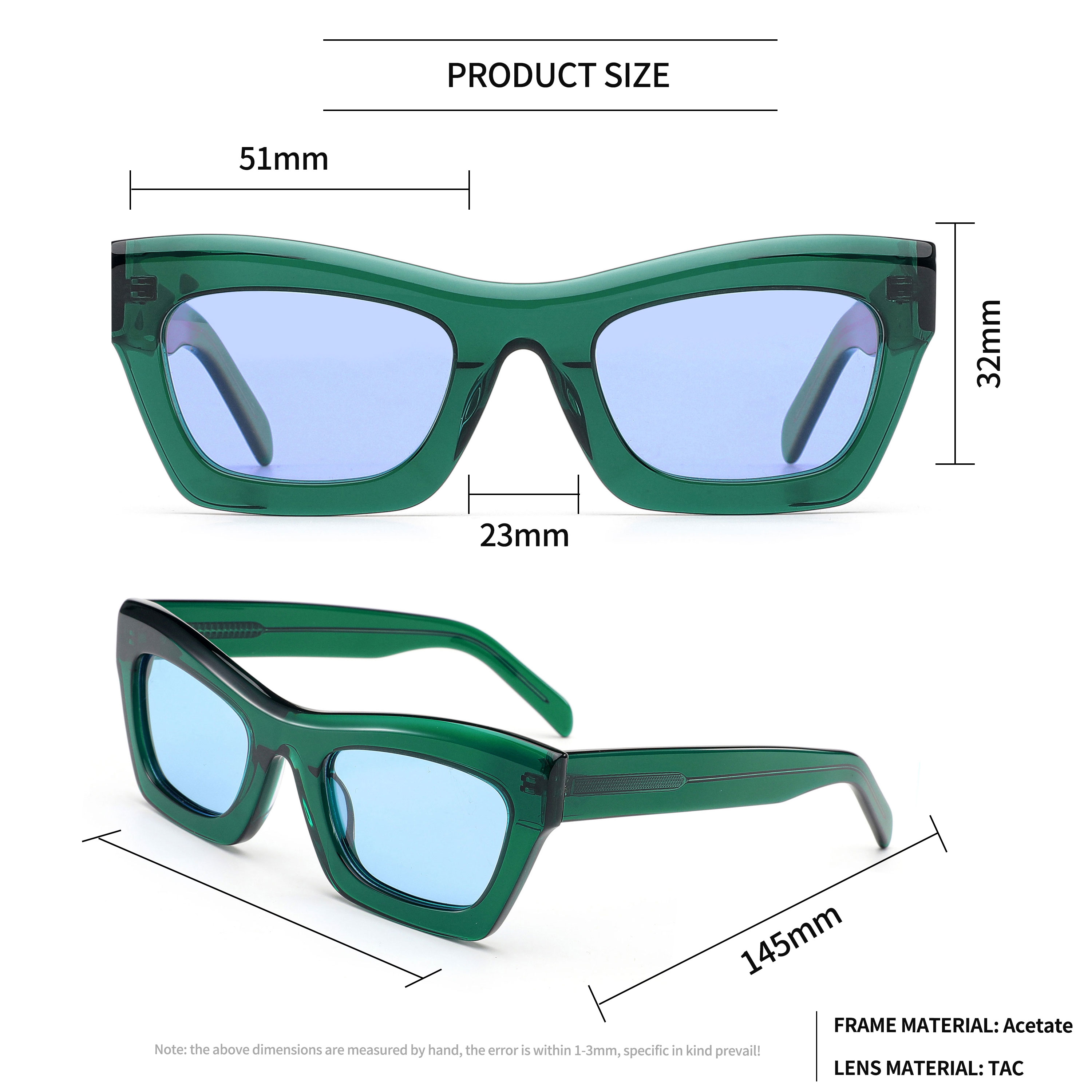 Acetate Sunglasses Candy Cat Eye Design (1)
