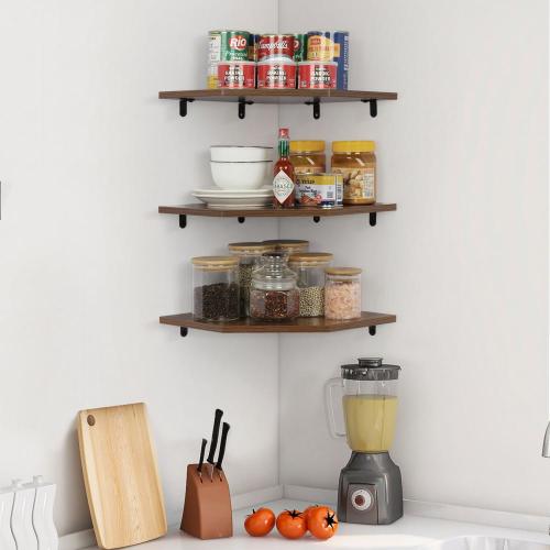 Wall Mounted Corner Floating Shelf 3-Piece Set