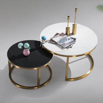 Wholesale Round Coffee Table Set: Sintered Stone, Living Room Marble Tables Combination