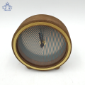 빈티지 라운드 나무 탁상 시계