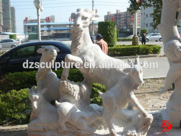 Marble goats sculptures family