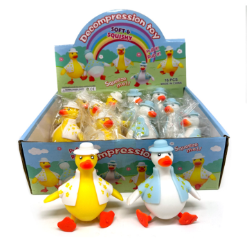 TPR soft duck toys in clothes