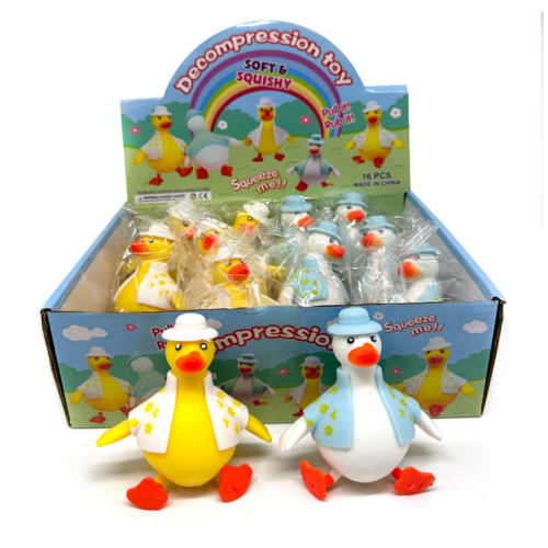 TPR soft duck toys in clothes