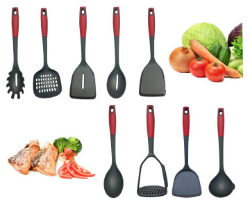 Nylon Kitchenware Set: Soft Touch Handles and Food Grade Utensils