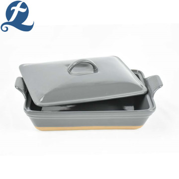 promotional ceramic handle non stick bakeware with lid