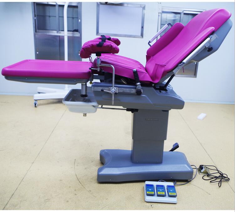 Hospital electrical obstetric birthing bed table