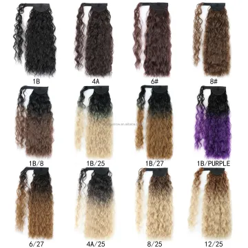 Curly Ponytail  Hair Wrap Around Ponytail  Extensions Drawstring  For Black Women Corn Wavy Long Magic Paste Ponytail
