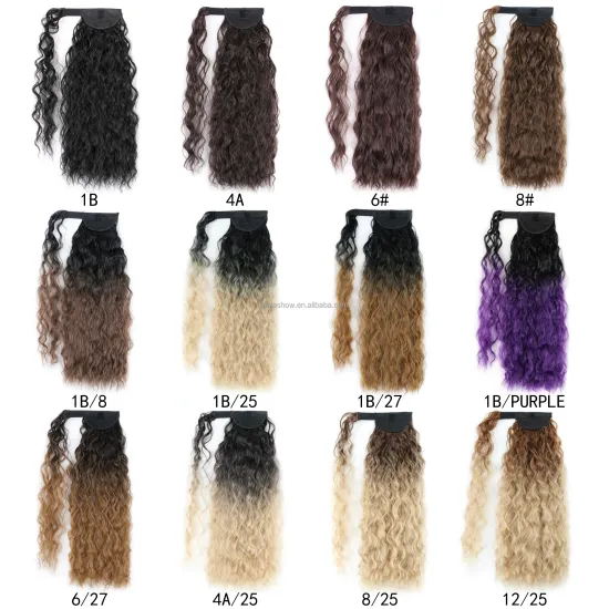 Curly Ponytail  Hair Wrap Around Ponytail  Extensions Drawstring  For Black Women Corn Wavy Long Magic Paste Ponytail
