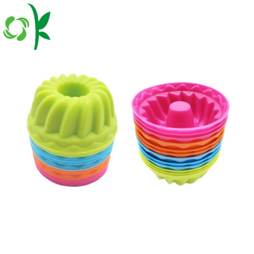 Silcone 12pcs / Set Mini στροβιλισμού σε σχήμα cupcake καλούπι